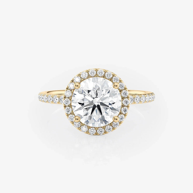 Halo Pavé Radiant Cut Moissanite Engagement Ring 9ct yellow gold South Africa