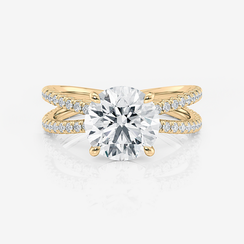 Split Band Round Pavé Moissanite Engagement Ring 9ct yellow gold South Africa