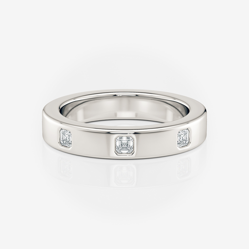 3.60mm Asscher Wedding Band Moissanite white gold South Africa