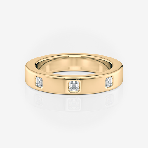 3.60mm Asscher Wedding Band Moissanite yellow gold South Africa