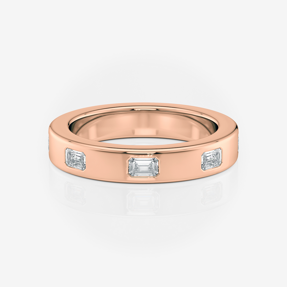 3.60mm Emerald Wedding Band Moissanite rose gold South Africa