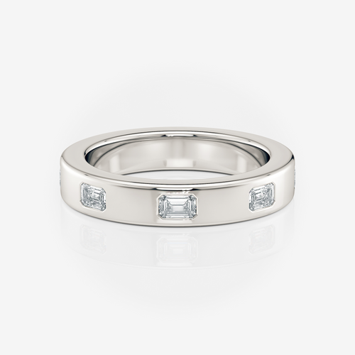 3.60mm Emerald Wedding Band Moissanite white gold South Africa