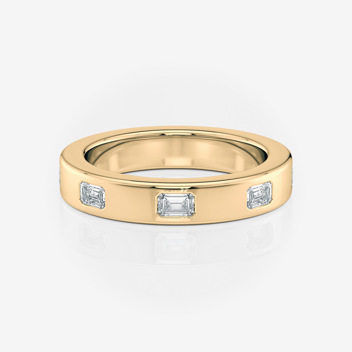 3.60mm Emerald Wedding Band Moissanite yellow gold South Africa