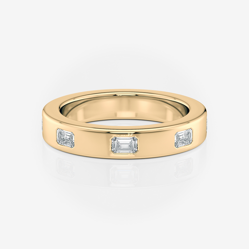 3.60mm Emerald Wedding Band Moissanite yellow gold South Africa