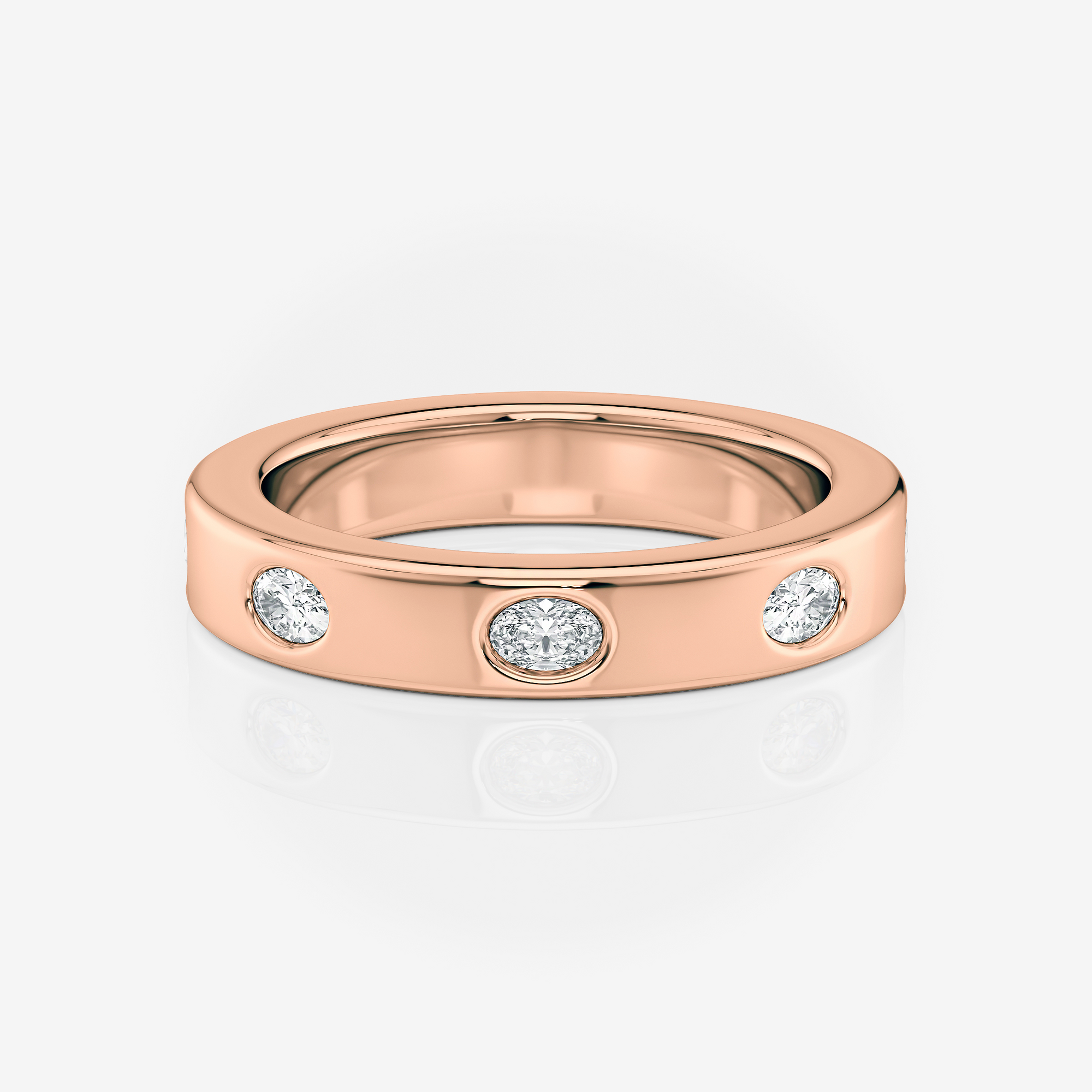 3.60mm Oval Wedding Band | Lab Diamond Wedding Rings