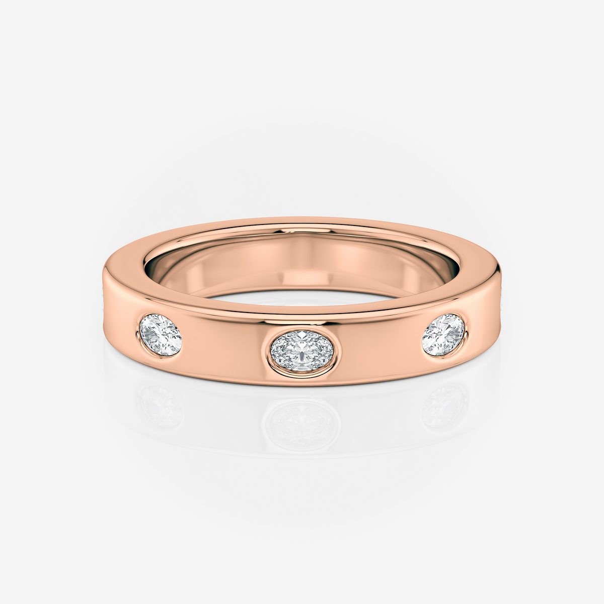 3.60mm Oval Wedding Band Moissanite rose gold South Africa