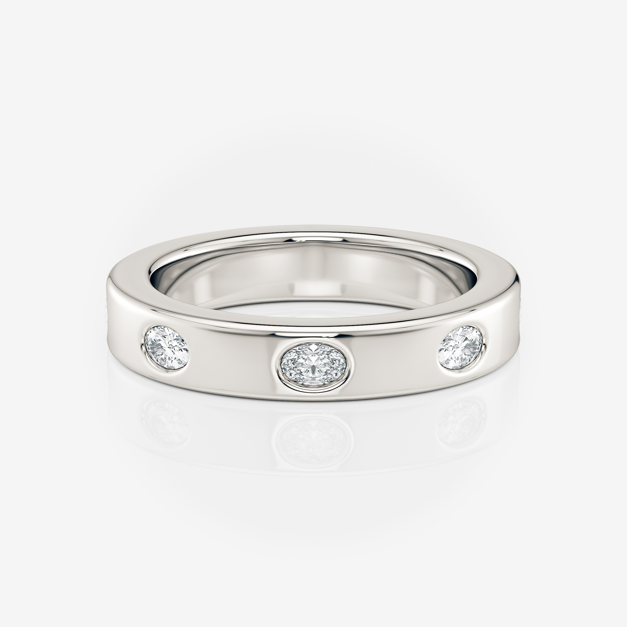 3.60mm Oval Wedding Band | Lab Diamond Wedding Rings