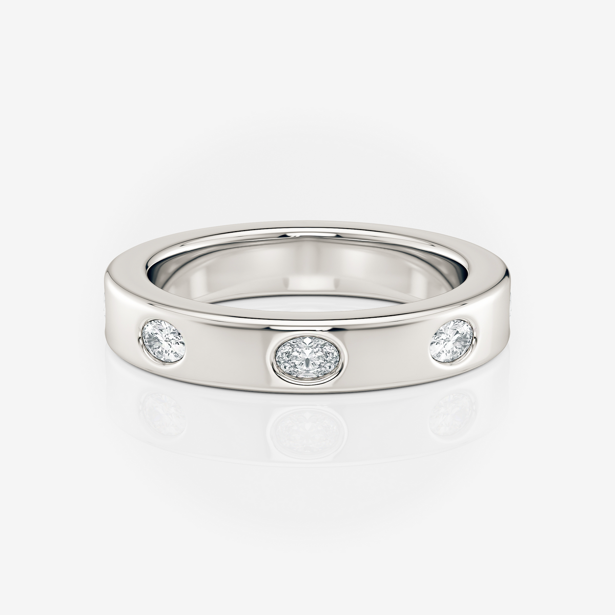 3.60mm Oval Wedding Band Moissanite white gold South Africa