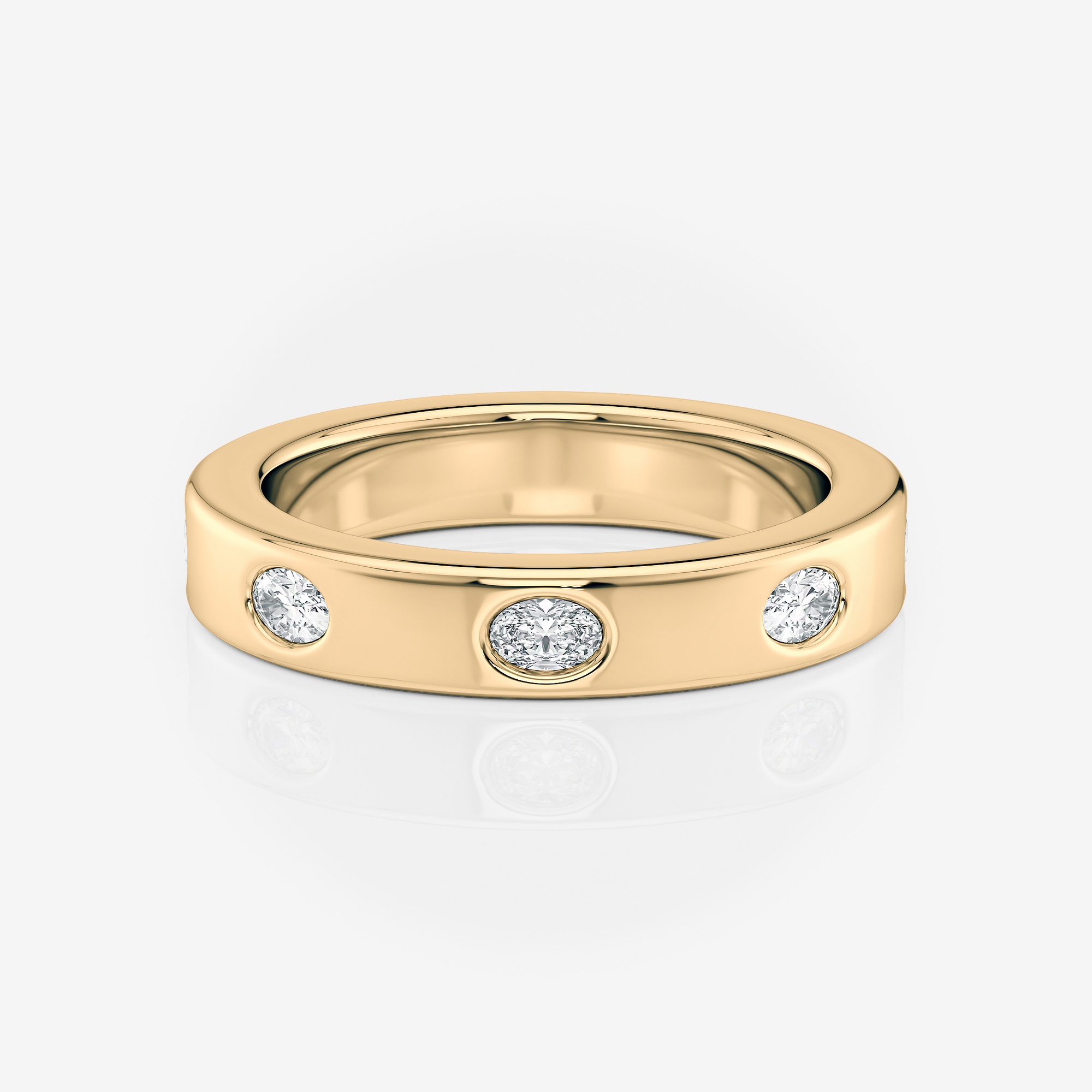 3.60mm Oval Wedding Band | Lab Diamond Wedding Rings
