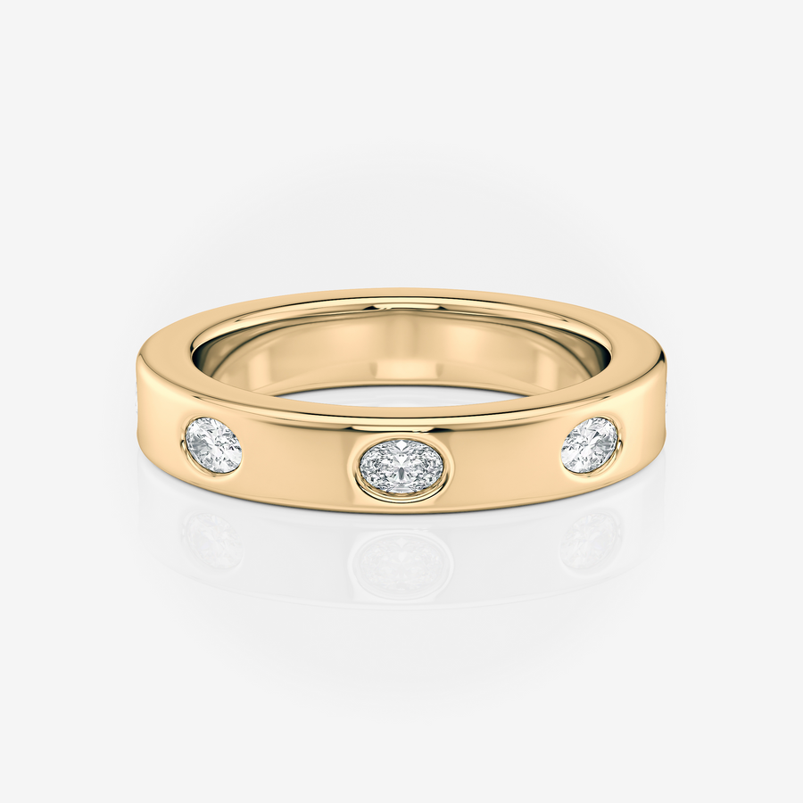 3.60mm Oval Wedding Band | Lab Diamond Wedding Rings