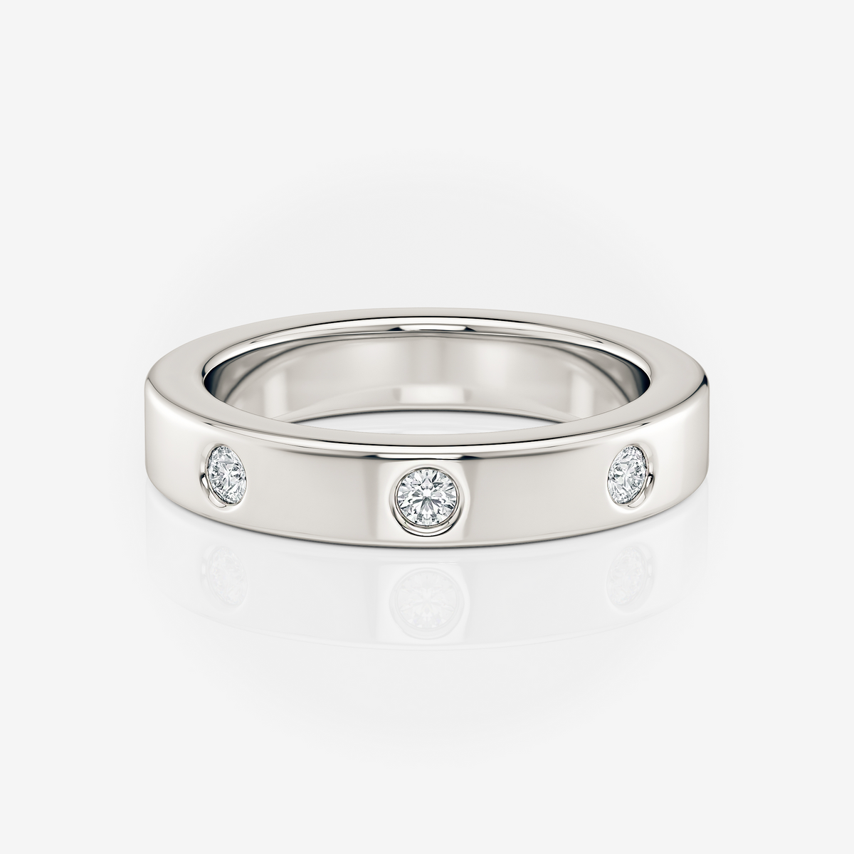 3.60mm Round Wedding Band Moissanite white gold South Africa