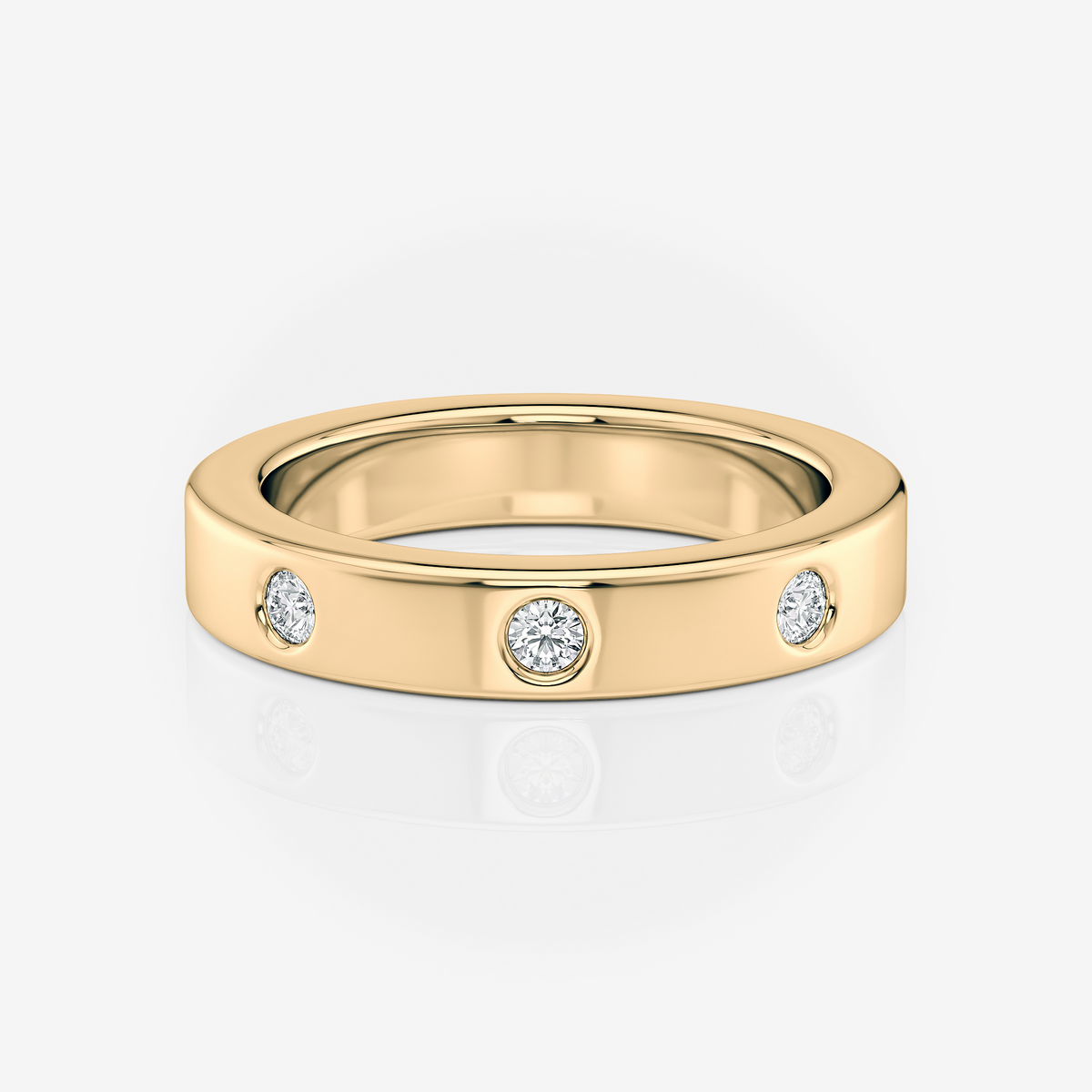 3.60mm Round Wedding Band Moissanite yellow gold South Africa