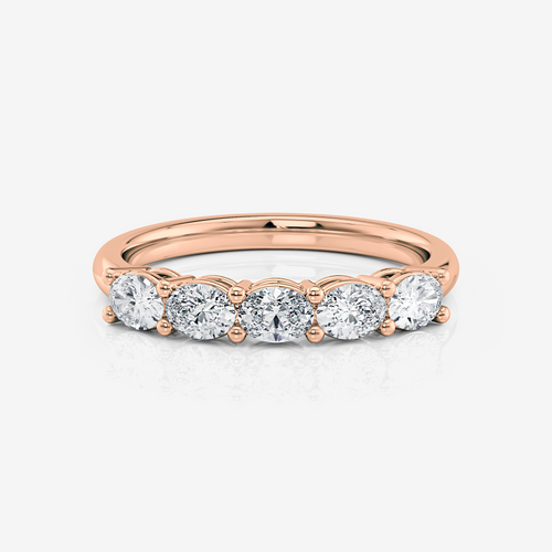 5 Stone East West Oval Wedding Ring | Lab Diamond Wedding Rings