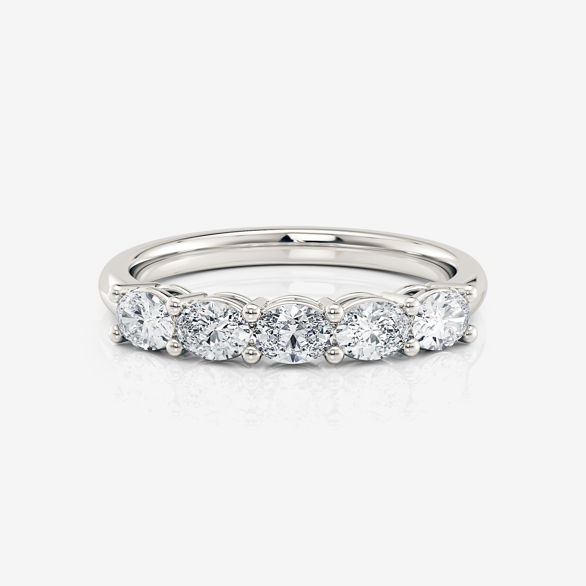 5 Stone East West Oval Wedding Ring | Lab Diamond Wedding Rings
