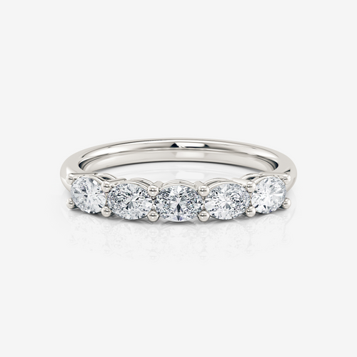 5 Stone East West Oval Wedding Ring Moissanite white gold South Africa