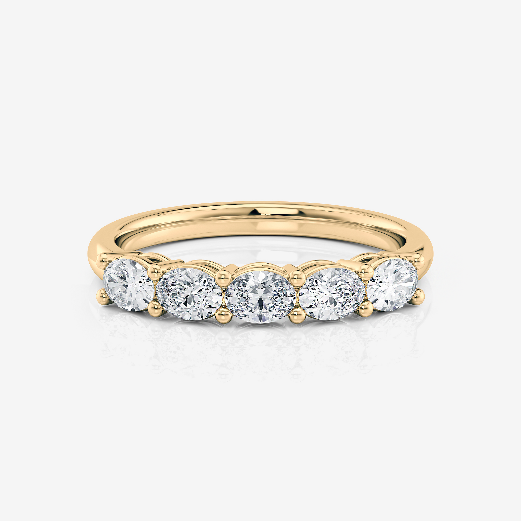 5 Stone East West Oval Wedding Ring | Lab Diamond Wedding Rings