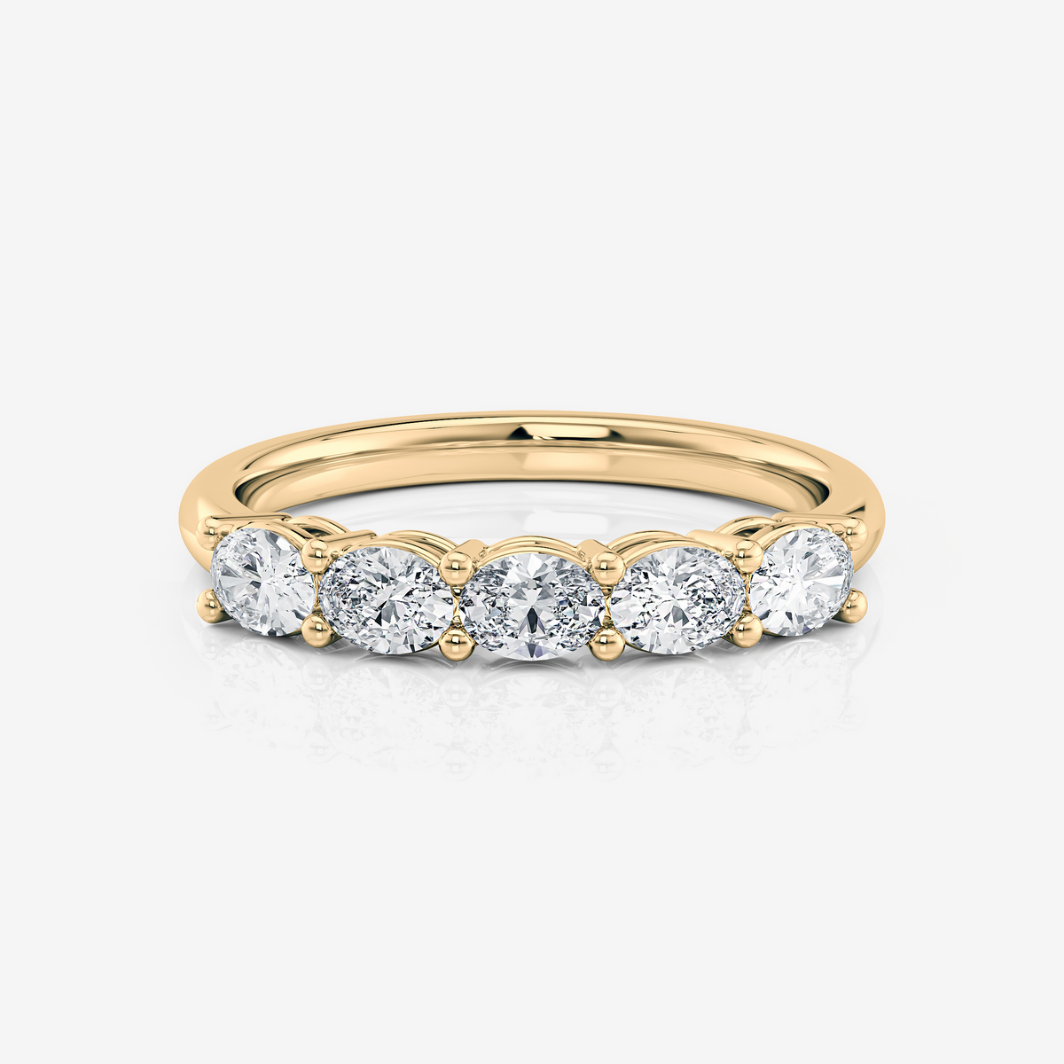 5 Stone East West Oval Wedding Ring Moissanite yellow gold South Africa