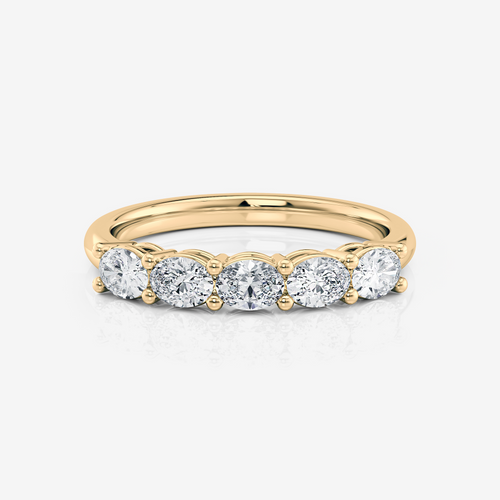 5 Stone East West Oval Wedding Ring Moissanite yellow gold South Africa