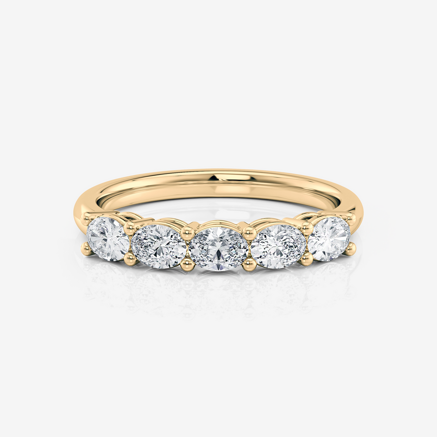 5 Stone East West Oval Wedding Ring | Lab Diamond Wedding Rings