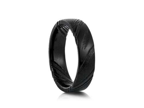 6mm Tungsten Ring with Blue Inlay - UK Ring Size M