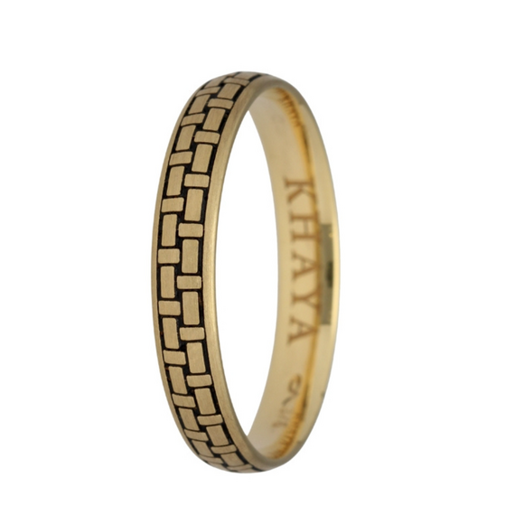 9k Solid Gold African Ring (4mm) — Cross Weave