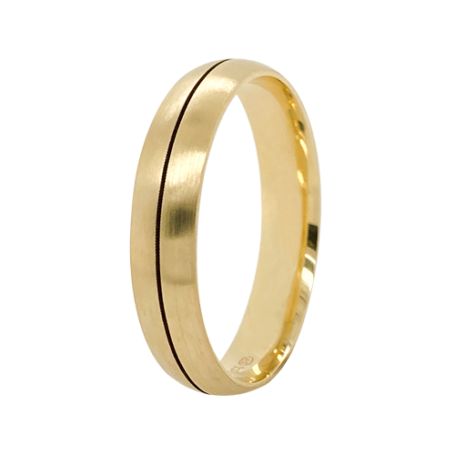 9k Gold Centered Groove Satin Finish Band (5mm)