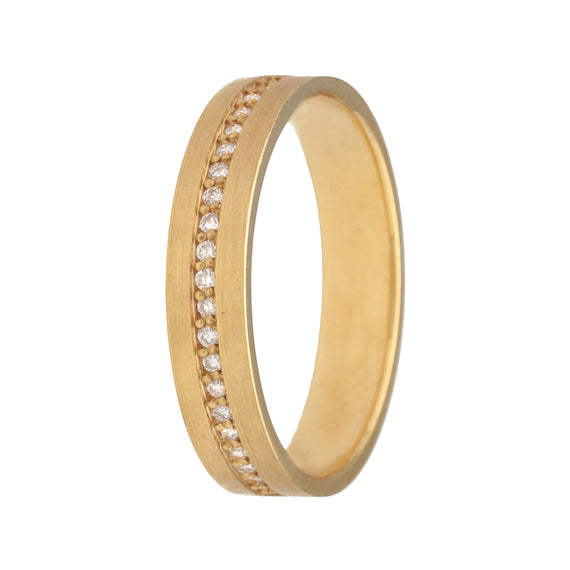 9k Gold & Diamond Modern Wedding Band — Yellow Gold