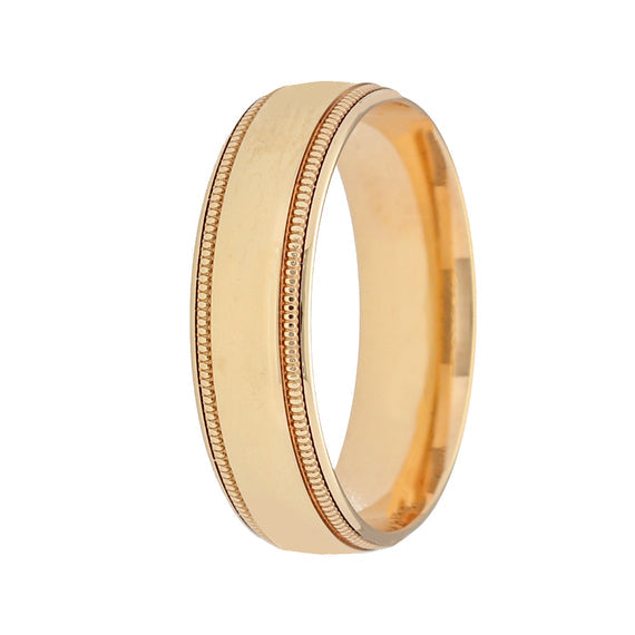 9k Gold Double Milgrain Polished Band (6mm)