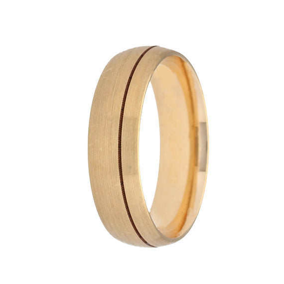 9k Gold Inlay Satin Finish Band (6mm)