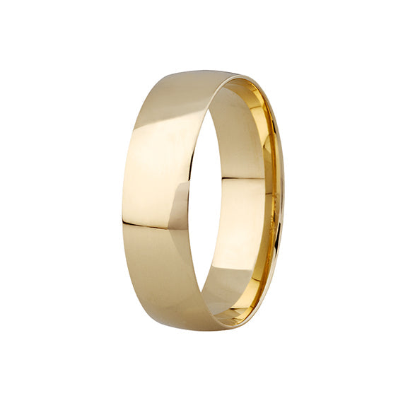 9k Gold Light Comfort Fit Wedding Band (6mm)