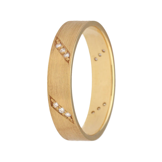 9k Gold Modern Diamond Wedding Band (4mm) — Yellow Gold