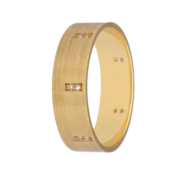 9k Gold Modern Diamond Wedding Band (6mm) — Yellow Gold