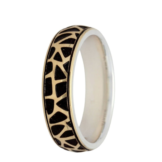 9k Gold & Silver African Ring — Giraffe (6mm)