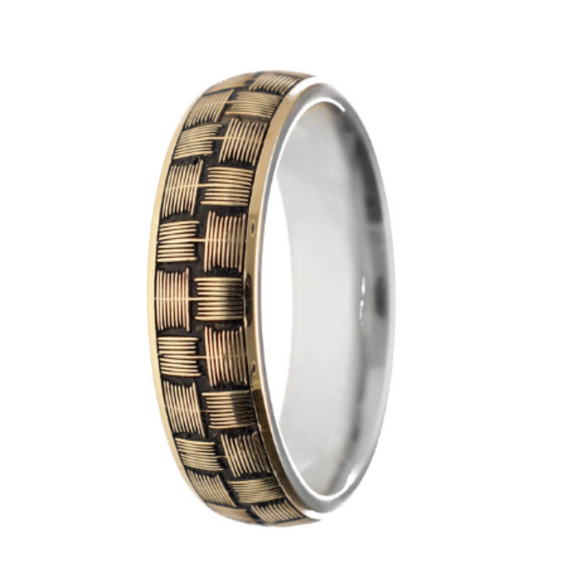 9k Gold & Silver African Ring — Thin Weave (6mm)