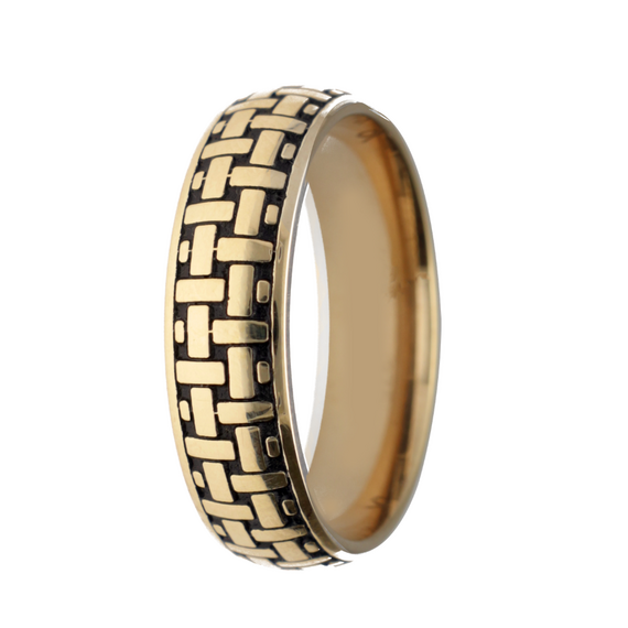 9k Gold & Silver African Ring — Weave, Gold-Tone (6mm)