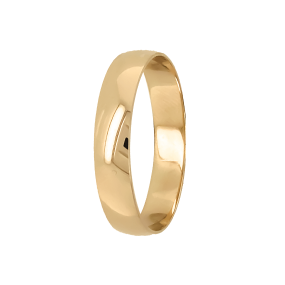 9k Light Gold Comfort Fit Wedding Band (4mm)