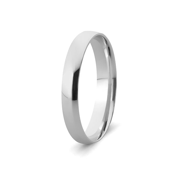 9k White Gold Light Comfort Fit Wedding Band (3mm)