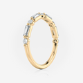 Alternating Emerald and Round Wedding Ring | Lab Diamond Wedding Rings