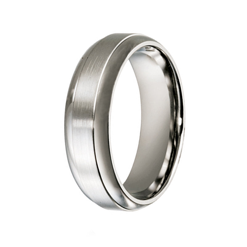 Titanium Brushed Centre & Polished Sides Wedding Ring