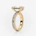 Double Four Claw Emerald Pavé Moissanite Engagement Ring side view South Africa