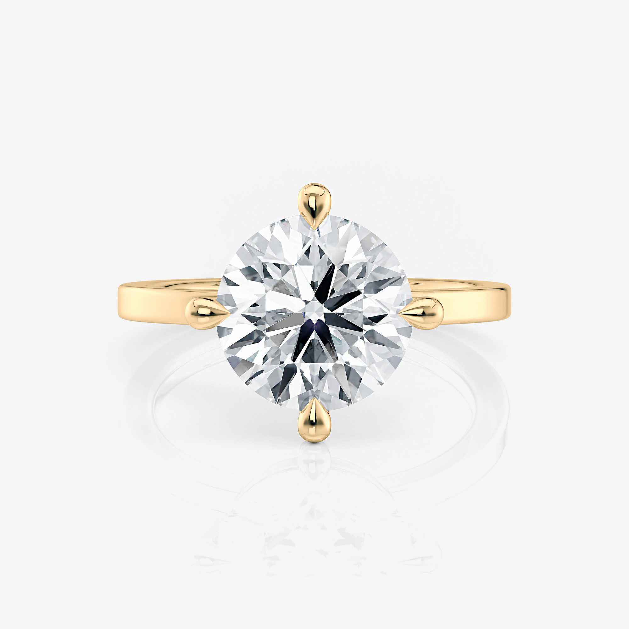Sofia East West Round Solitaire Lab Diamond Engagement Ring