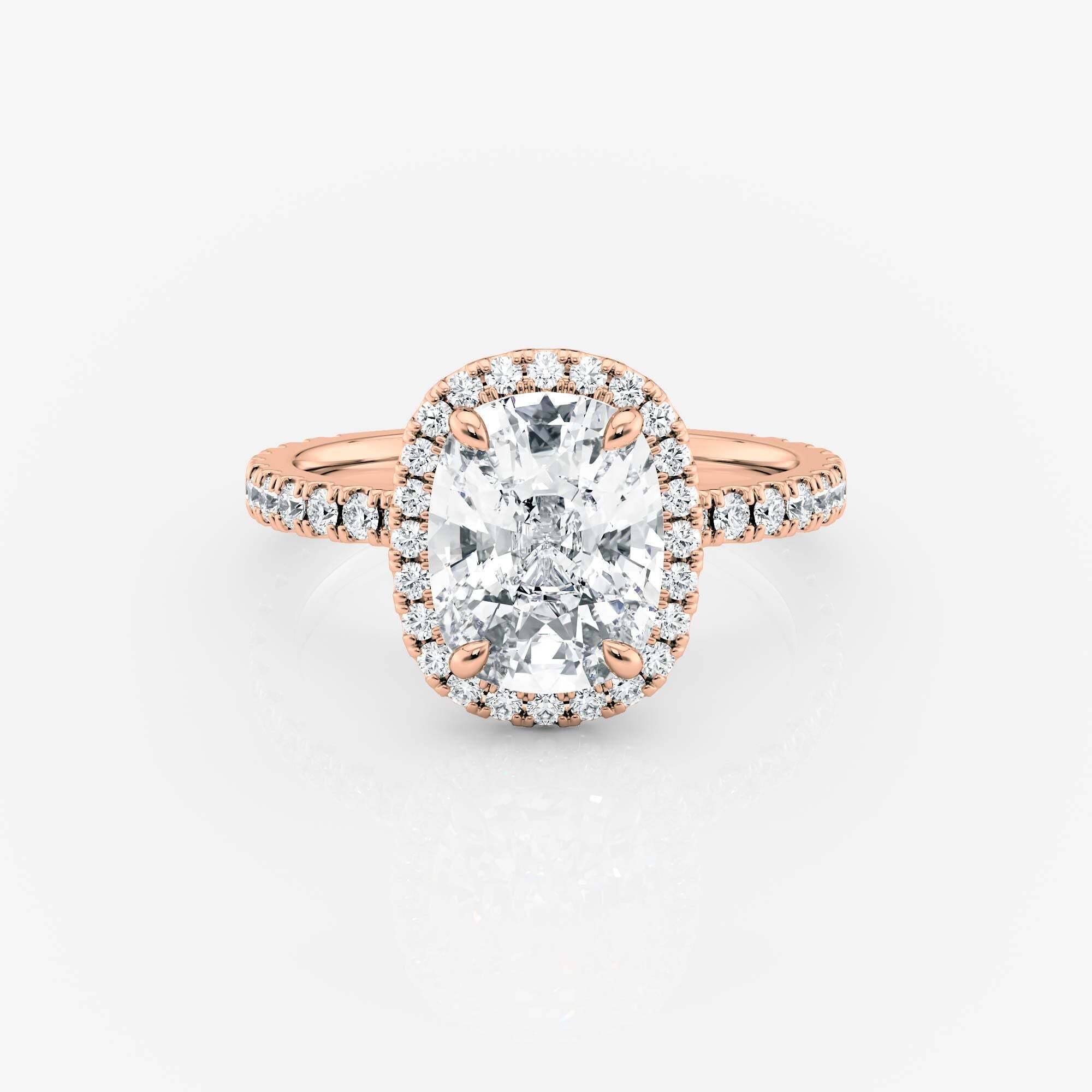 Elongated Cushion Cut Moissanite Halo Engagement Ring Yellow Gold