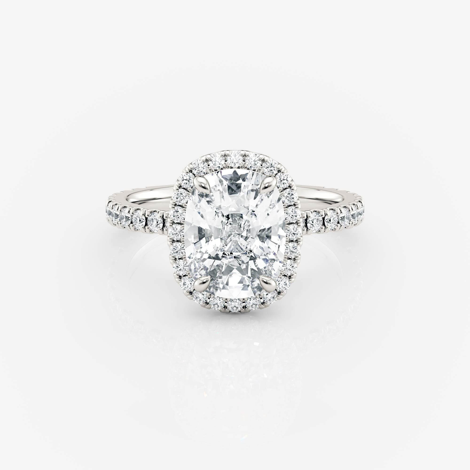 Elongated Cushion Cut Moissanite Halo Engagement Ring Yellow Gold