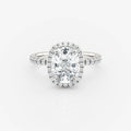 Elongated Cushion Cut Moissanite Halo Engagement Ring Yellow Gold