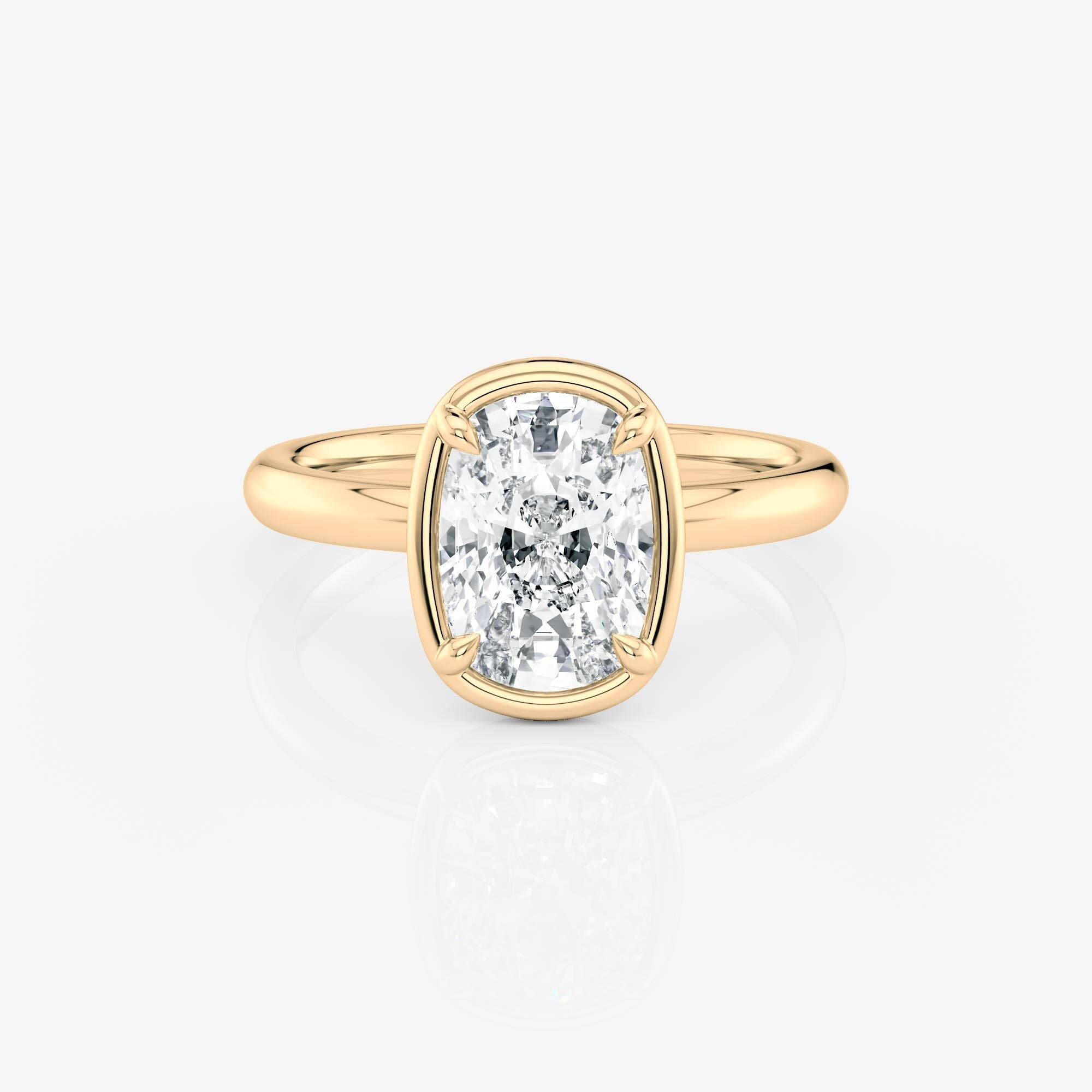 Elongated Cushion Bezel Solitaire Moissanite Engagement Ring 9ct yellow gold South Africa
