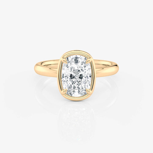 Elongated Cushion Bezel Solitaire Moissanite Engagement Ring 9ct yellow gold South Africa