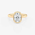 Elongated Cushion Bezel Solitaire Moissanite Engagement Ring 9ct yellow gold South Africa