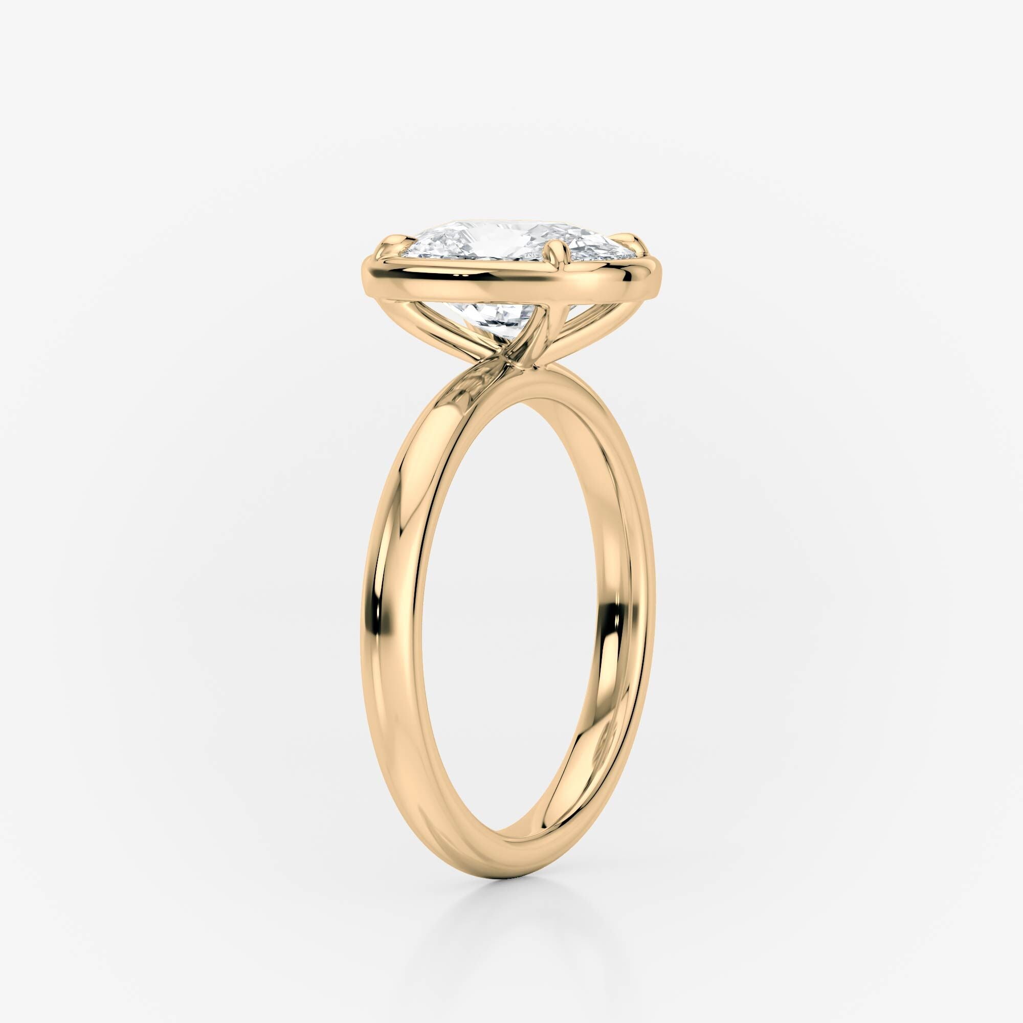 Elongated Cushion Bezel Solitaire Moissanite Engagement Ring side view South Africa