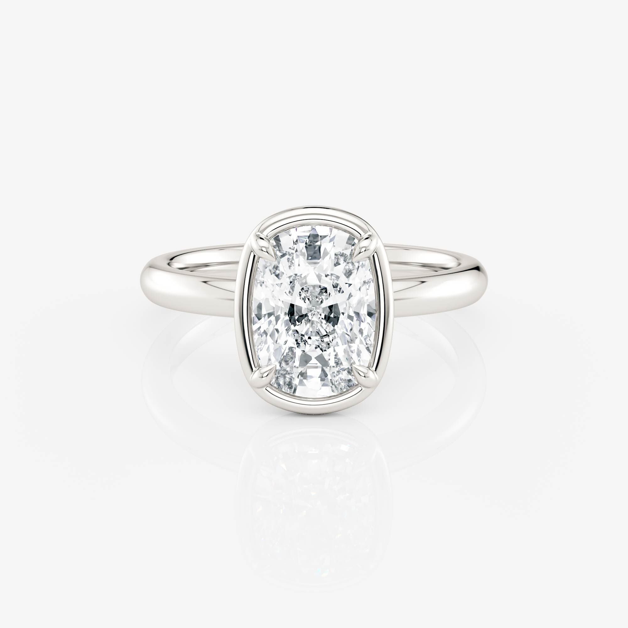 Elongated Cushion Bezel Solitaire Moissanite Engagement Ring 9ct white gold South Africa