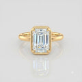 Emerald Bezel Solitaire Moissanite Engagement Ring 9ct yellow gold South Africa